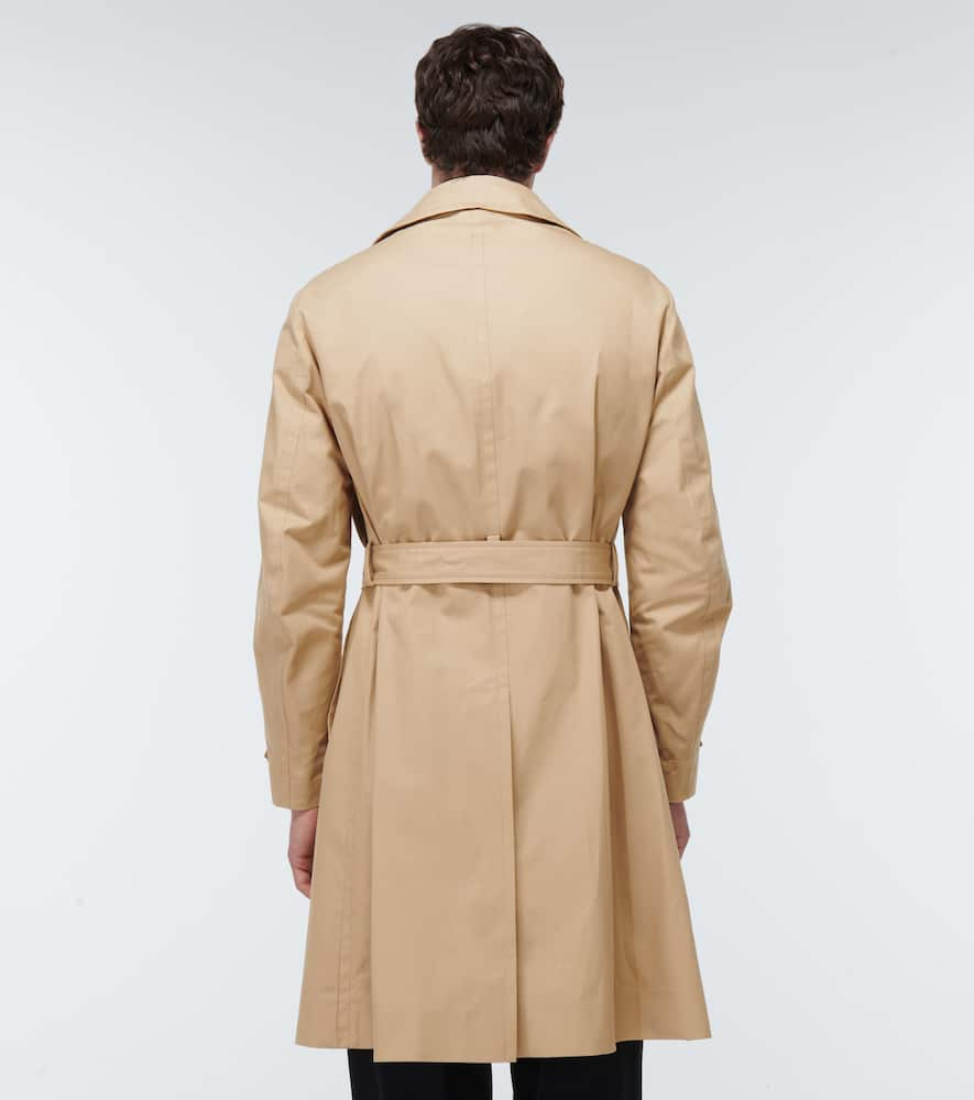 Shop Lanvin Belted Cotton Raincoat In Beige