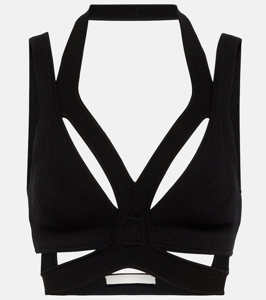 Dion Lee Layered Crêpe Bra Top In Black