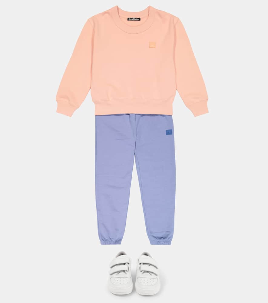 Acne Studios Face-patch Crewneck Sweatshirt In Powder Pink