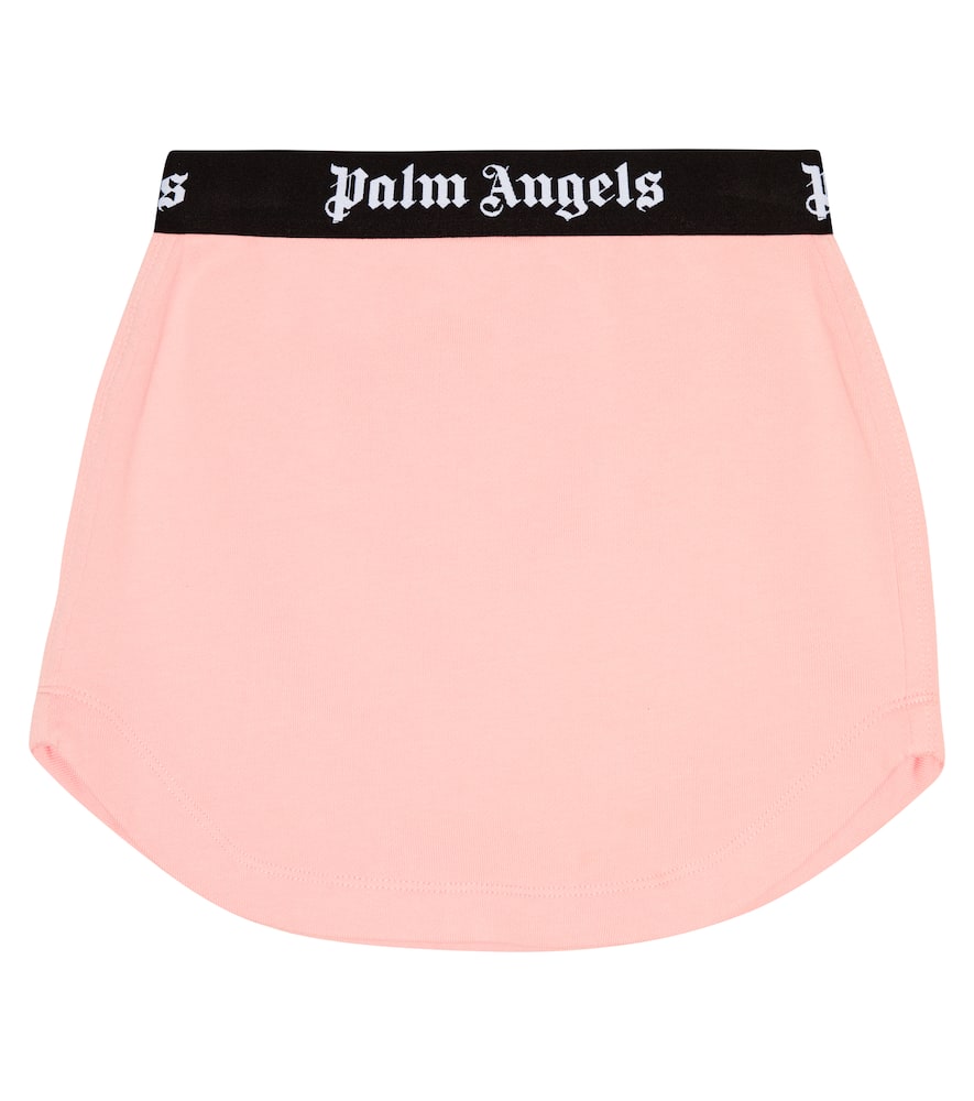 Palm Angels Kids Logo cotton jersey skirt