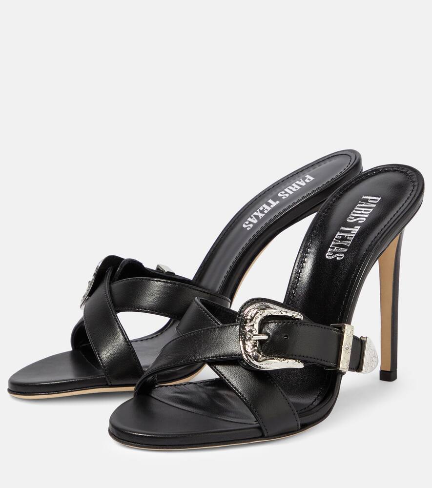 Shop Paris Texas Regina Embellished Leather Sandals In Black