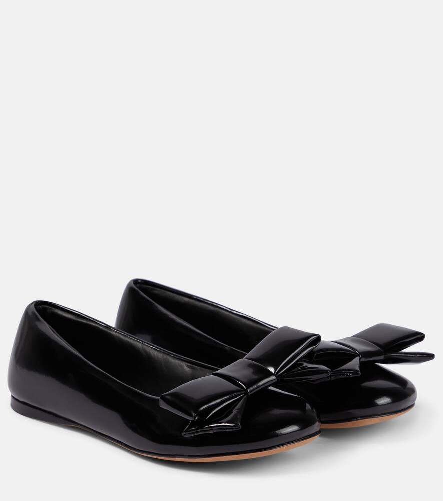 Loewe Puffy Patent Leather Ballet Flats In Black