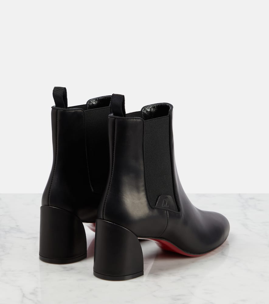 Shop Christian Louboutin Turelastic Leather Ankle Boots In Black