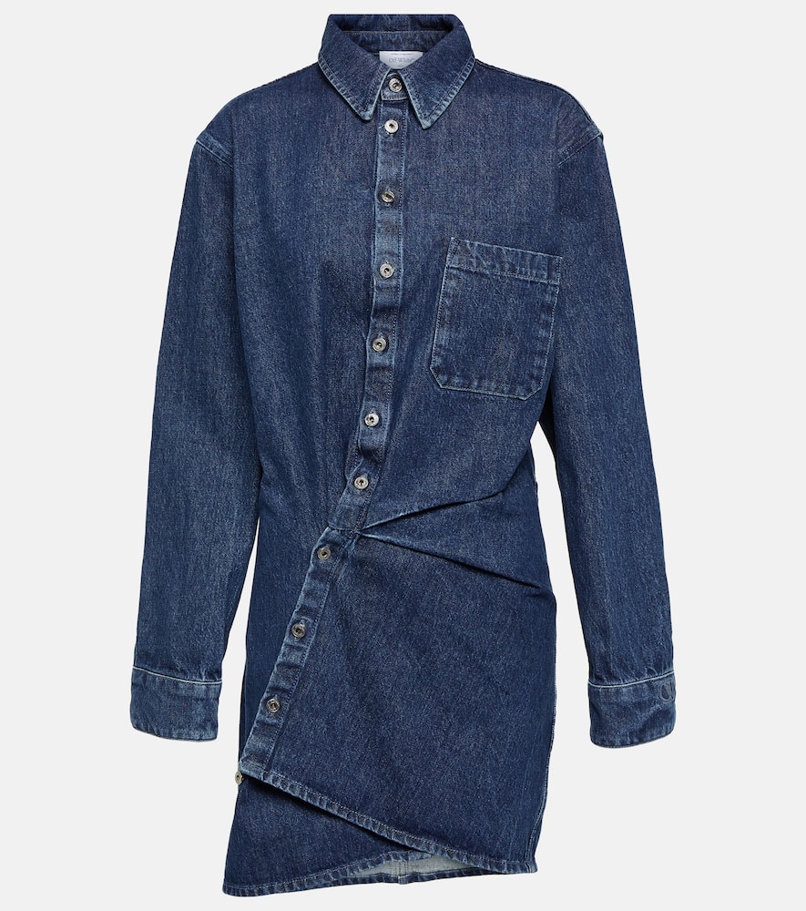 Asymmetric denim shirt dress