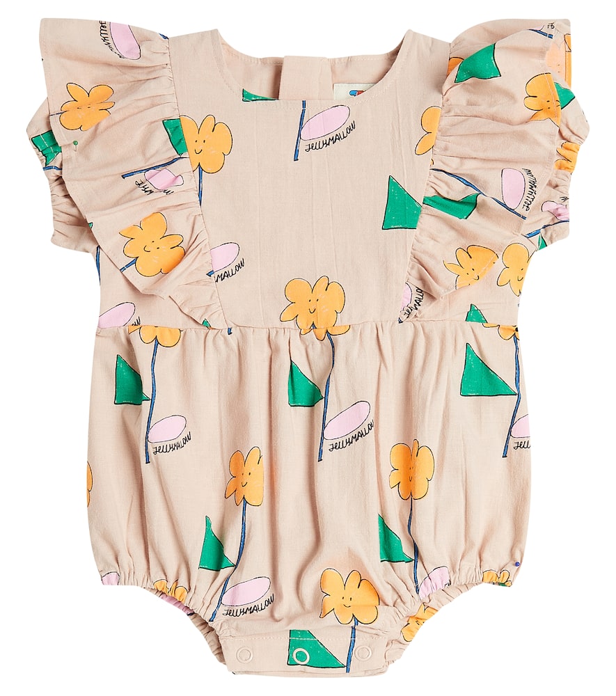 jellymallow bébé – body orange flower en coton