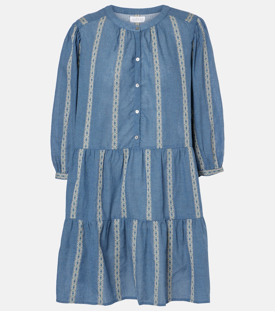 Velvet Kaitlyn jacquard cotton-blend minidress