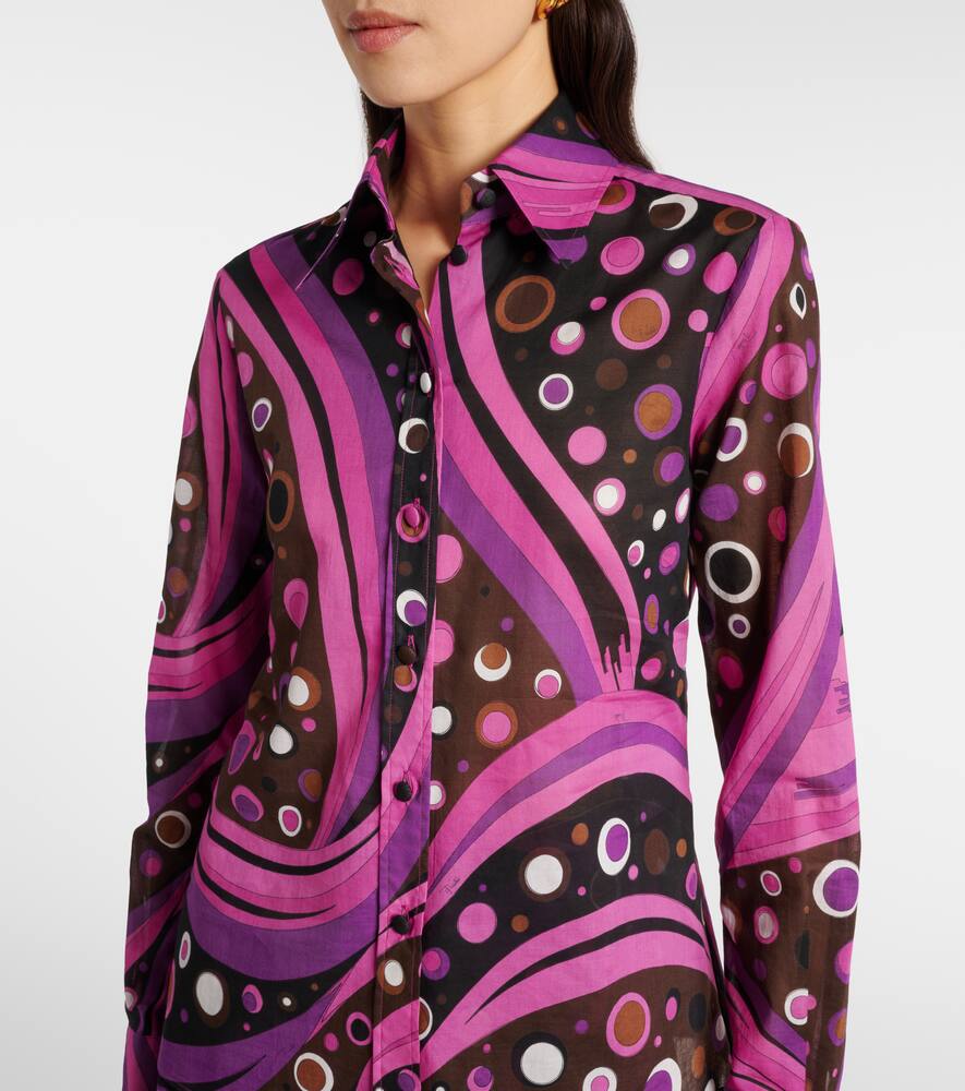 Pucci Fontane Cotton Muslin Shirt In Pink