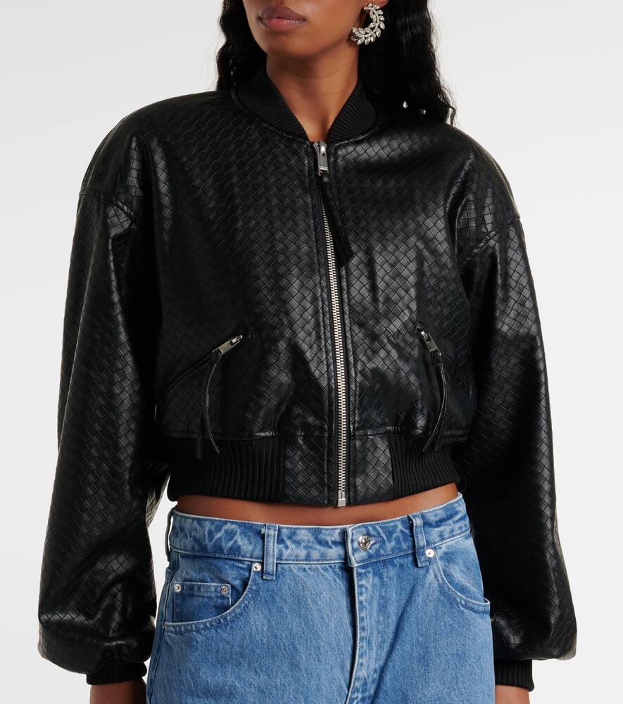 Rotate Birger Christensen Blue Cropped Jacket In Black