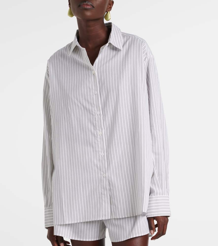 ASCENO MAYA STRIPED COTTON-BLEND SHIRT