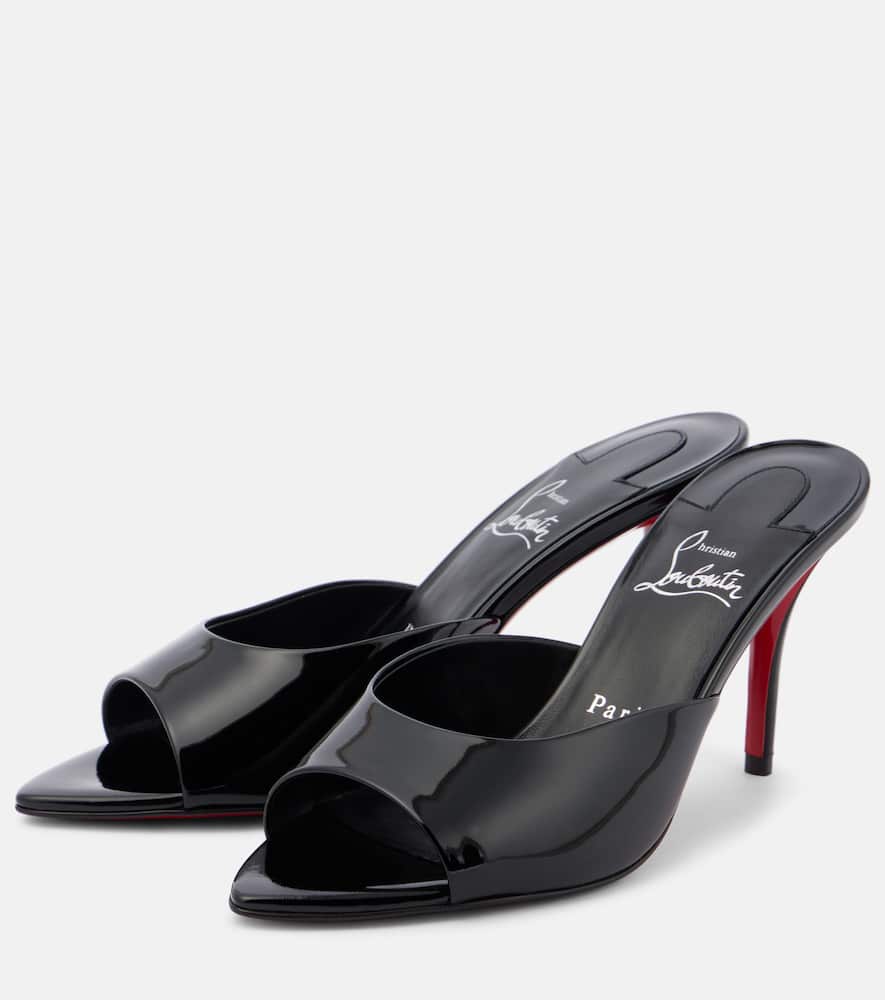 Christian Louboutin Me Dolly Napa Red Sole Slide Sandals In Black