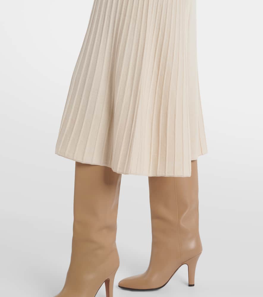 Joseph Ribbed-knit Wool Maxi Dress In Beige
