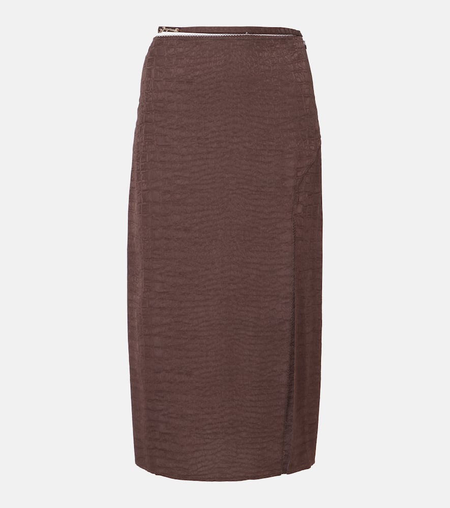 Notte satin midi skirt