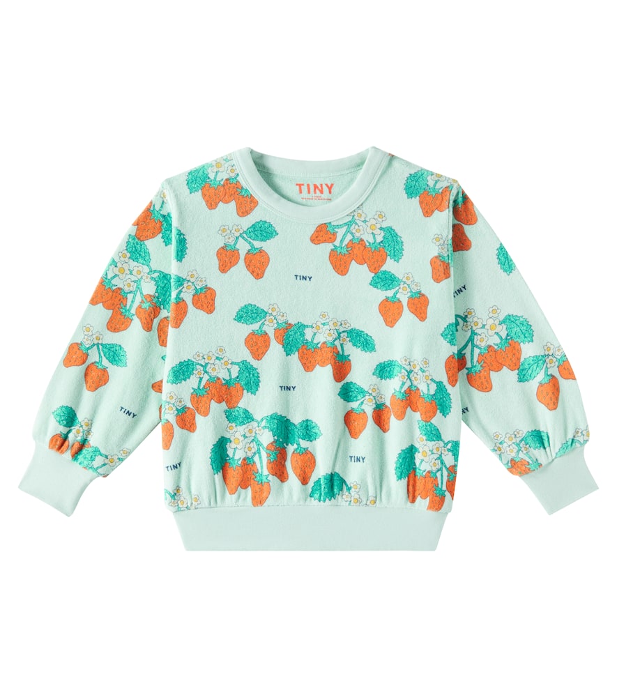 Tinycottons Strawberries Cotton Terry Sweatshirt In Green