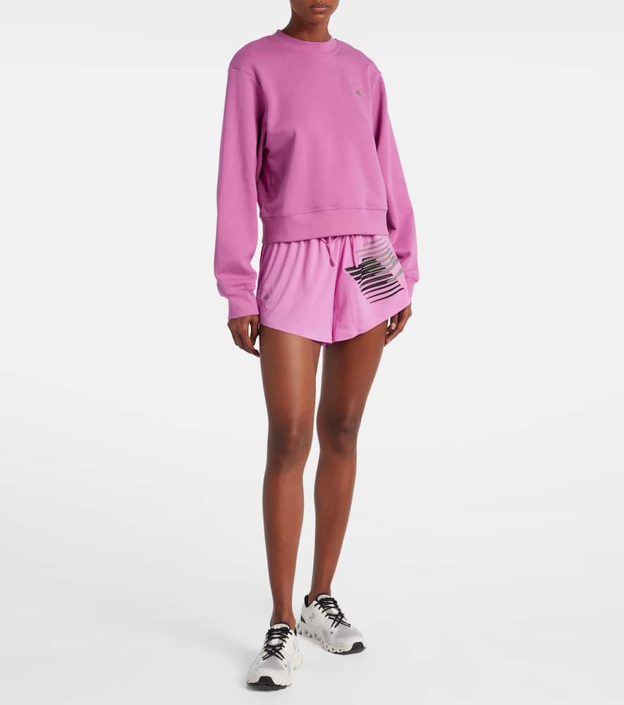 Adidas By Stella Mccartney Logo Cotton Sweatshirt In Pink