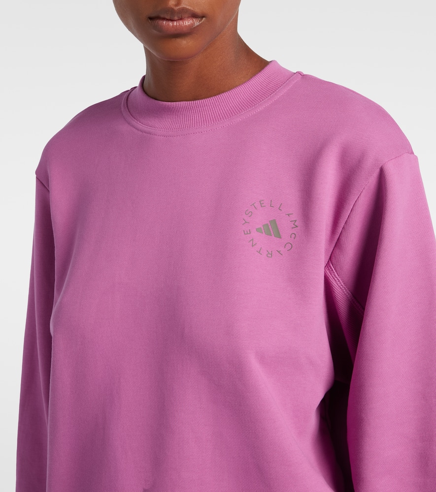 Adidas By Stella Mccartney Logo Cotton Sweatshirt In Pink
