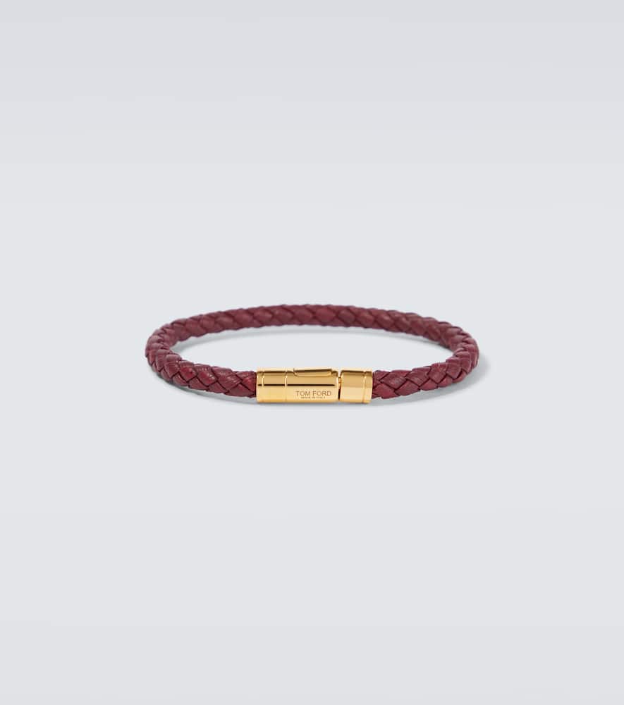 Logo braided leather bracelet