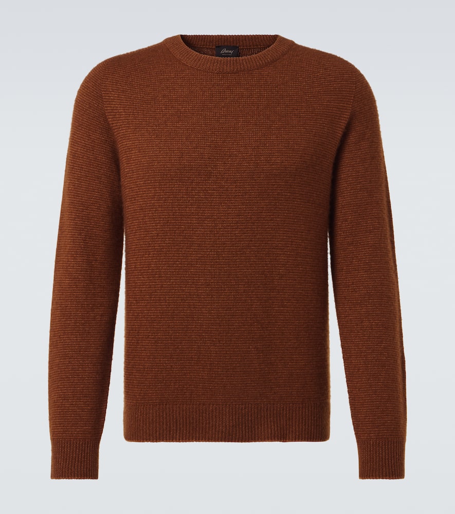 Brioni Wool And Silk Sweater In Brown
