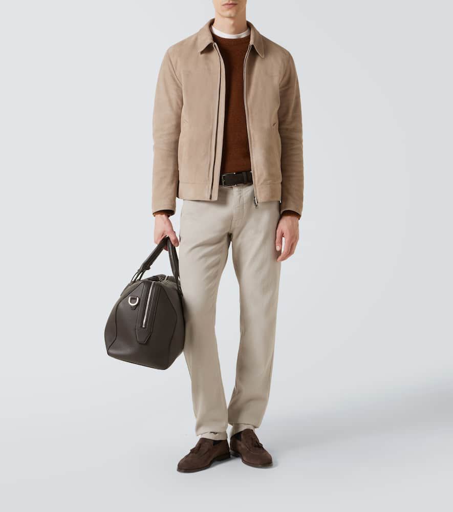 Brioni Wool And Silk Sweater In Brown