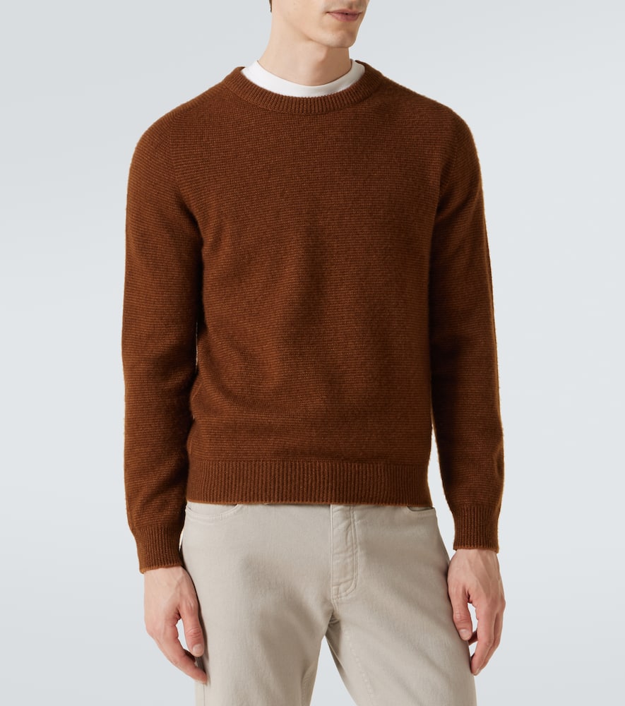 Brioni Wool And Silk Sweater In Brown