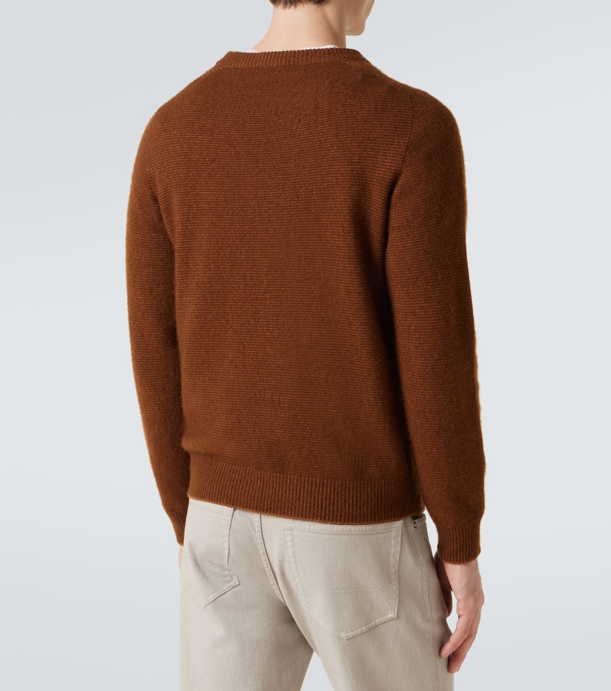 Brioni Wool And Silk Sweater In Brown