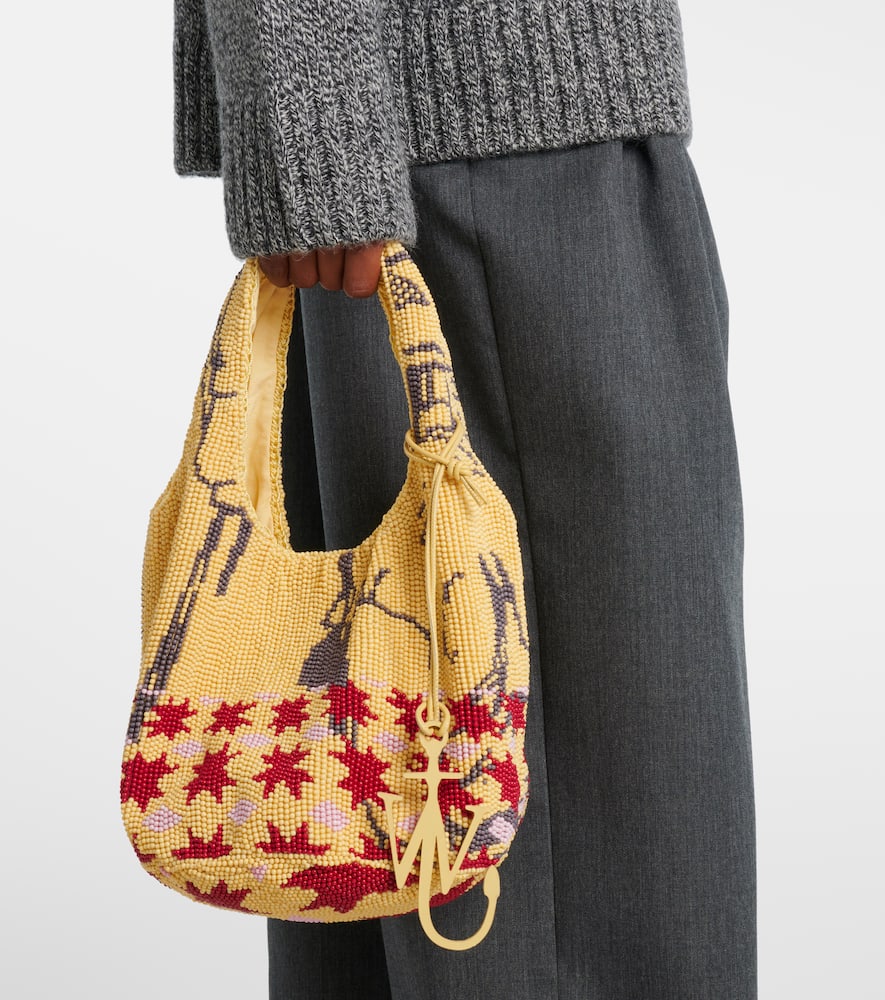 Jw Anderson Mini Beaded Shoulder Bag In Yellow