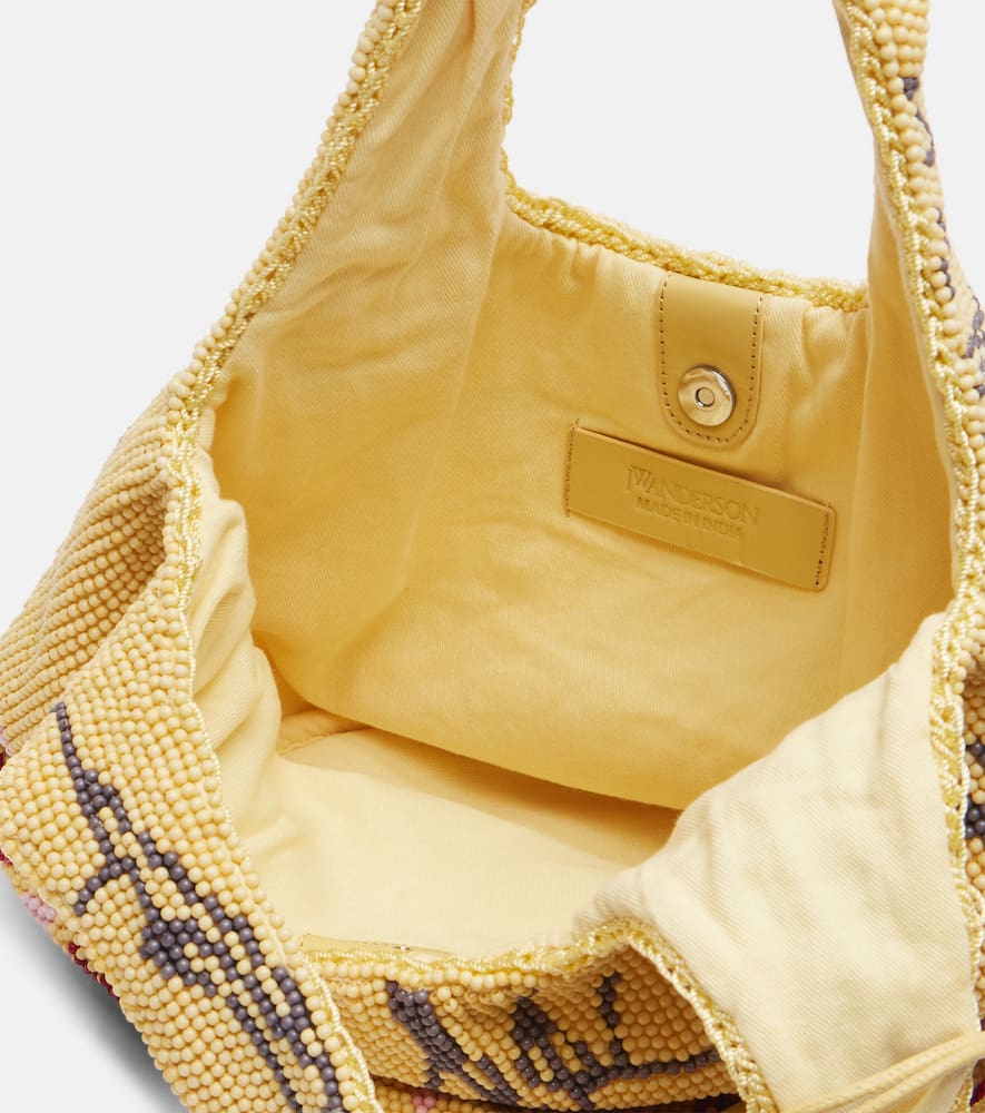 Jw Anderson Mini Beaded Shoulder Bag In Yellow