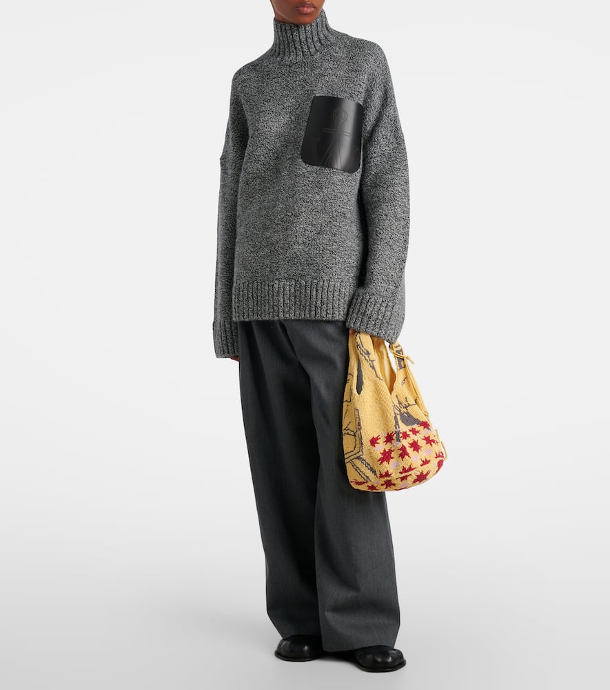 Jw Anderson Mini Beaded Shoulder Bag In Yellow