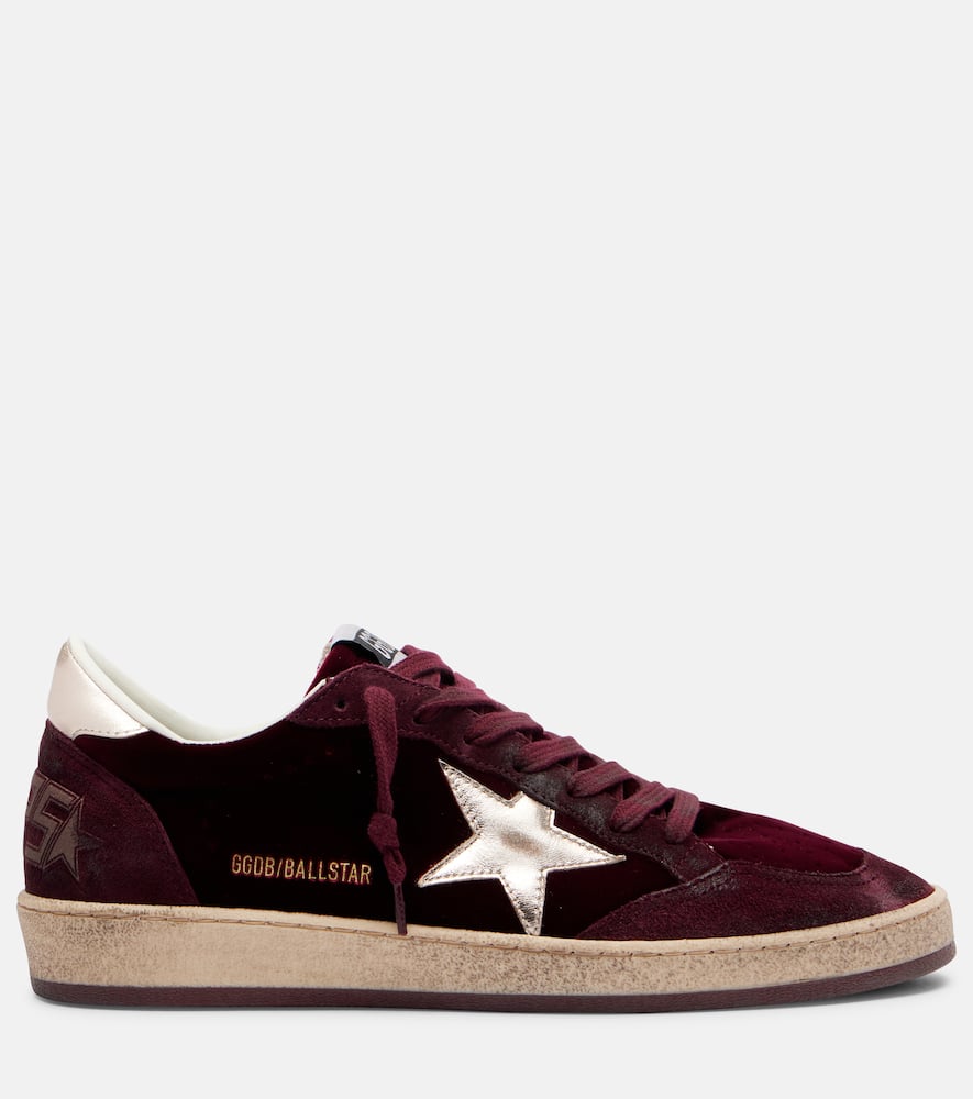 Golden Goose Velvet Upper Suede Star And Heel In Burgundy