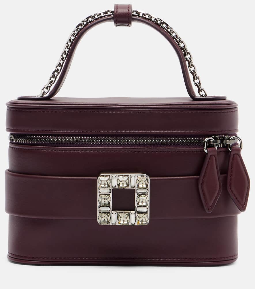 Vanity embellished leather tote bag