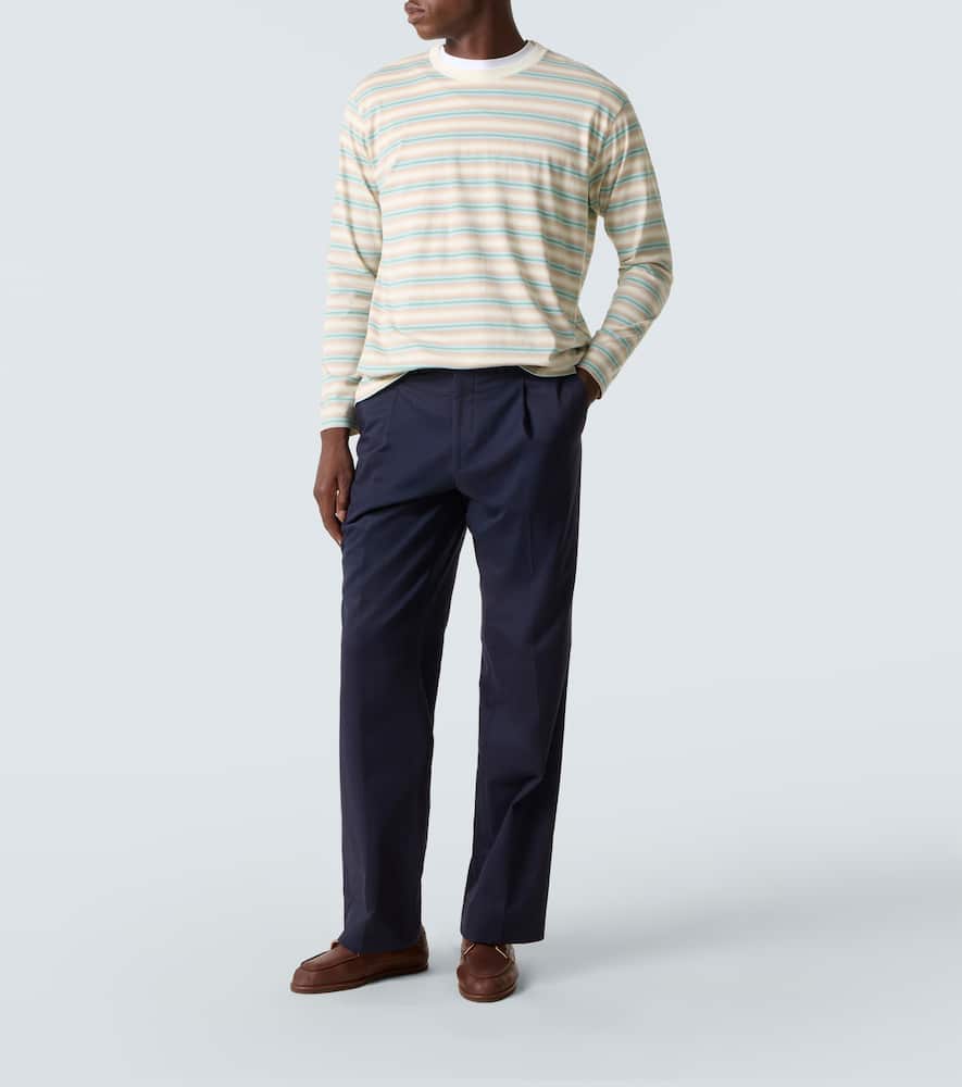 Auralee Striped Cotton Jersey T-shirt In Multi