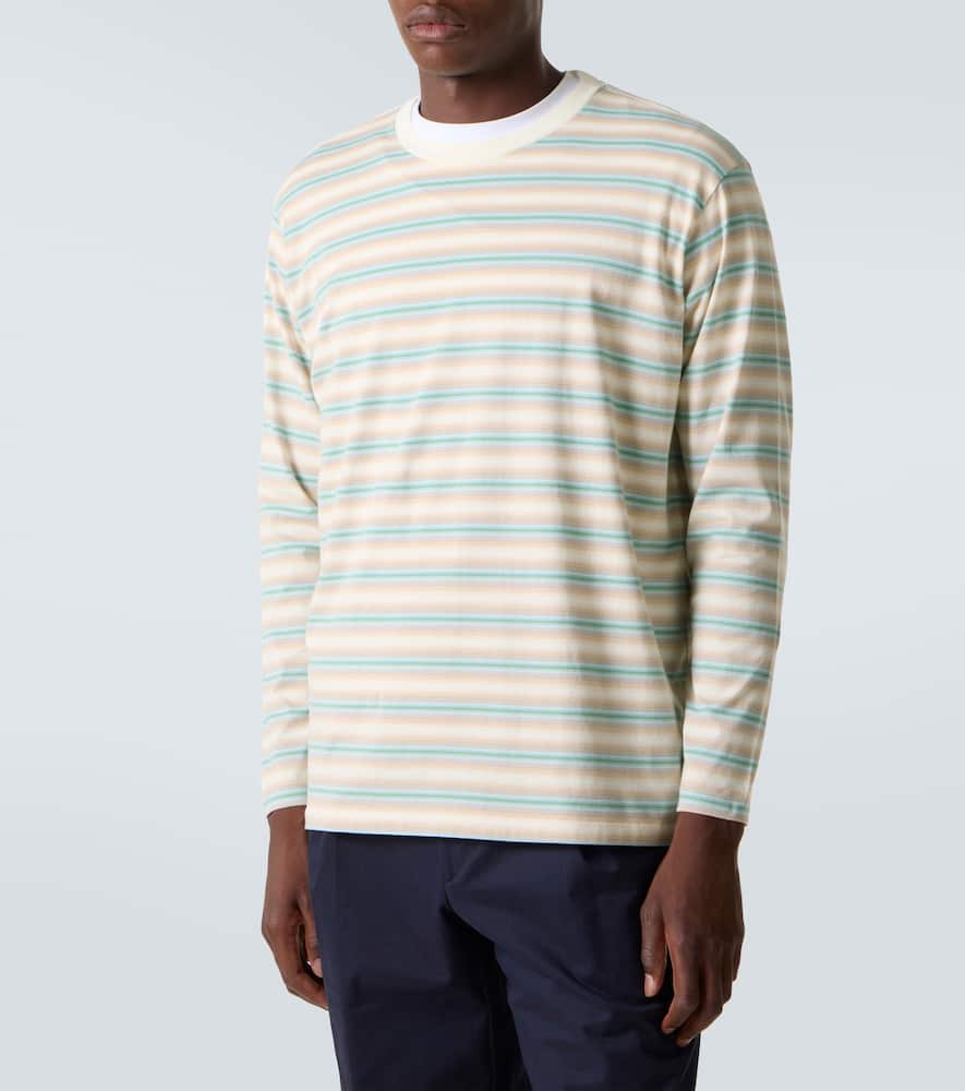Auralee Striped Cotton Jersey T-shirt In Multi