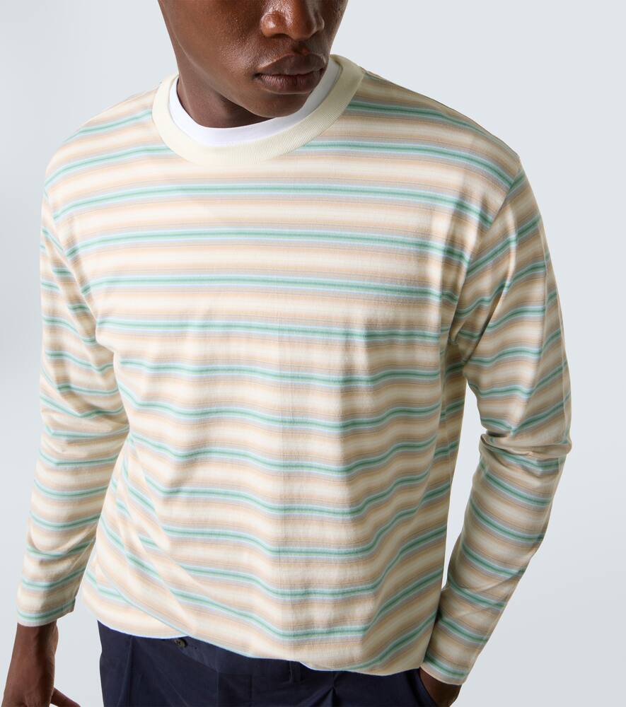 Auralee Striped Cotton Jersey T-shirt In Multi