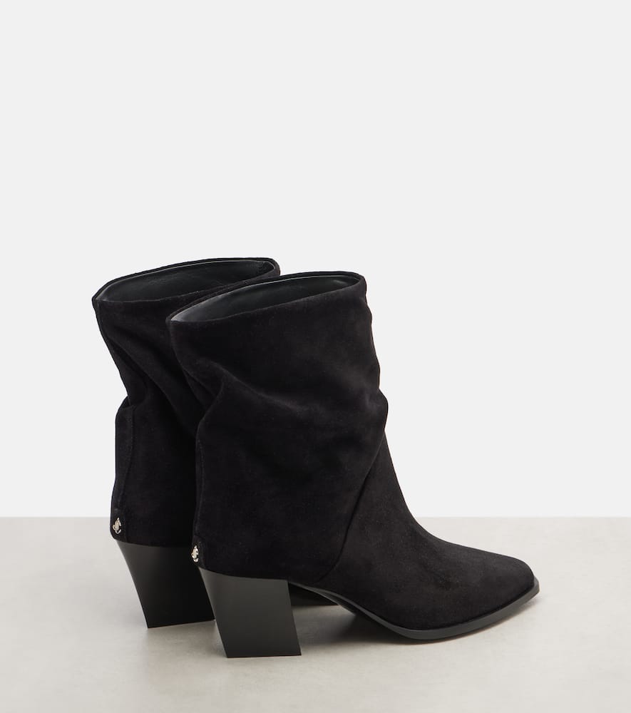 Jimmy Choo Hart 60 Suede Ankle Boots In Black