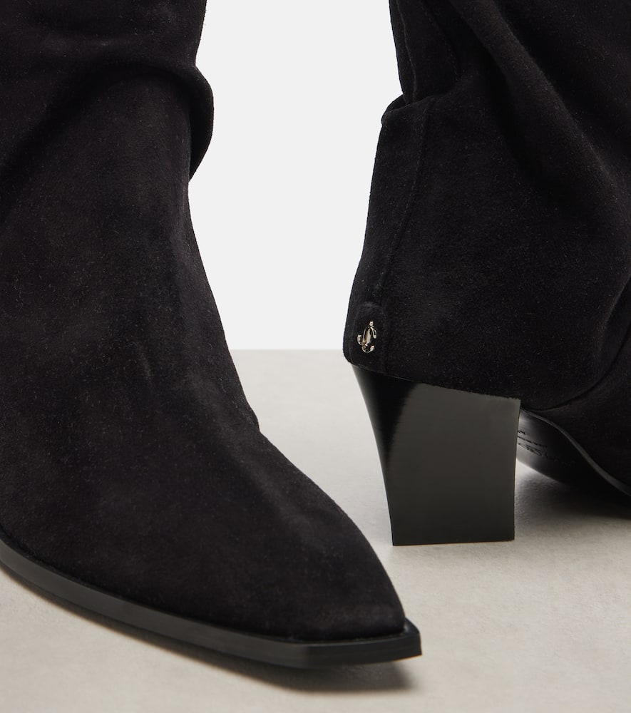 Jimmy Choo Hart 60 Suede Ankle Boots In Black