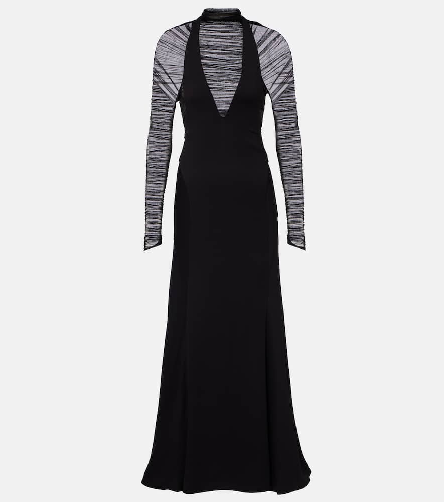Christopher Esber Uma Semi-sheer Maxi Dress In Black