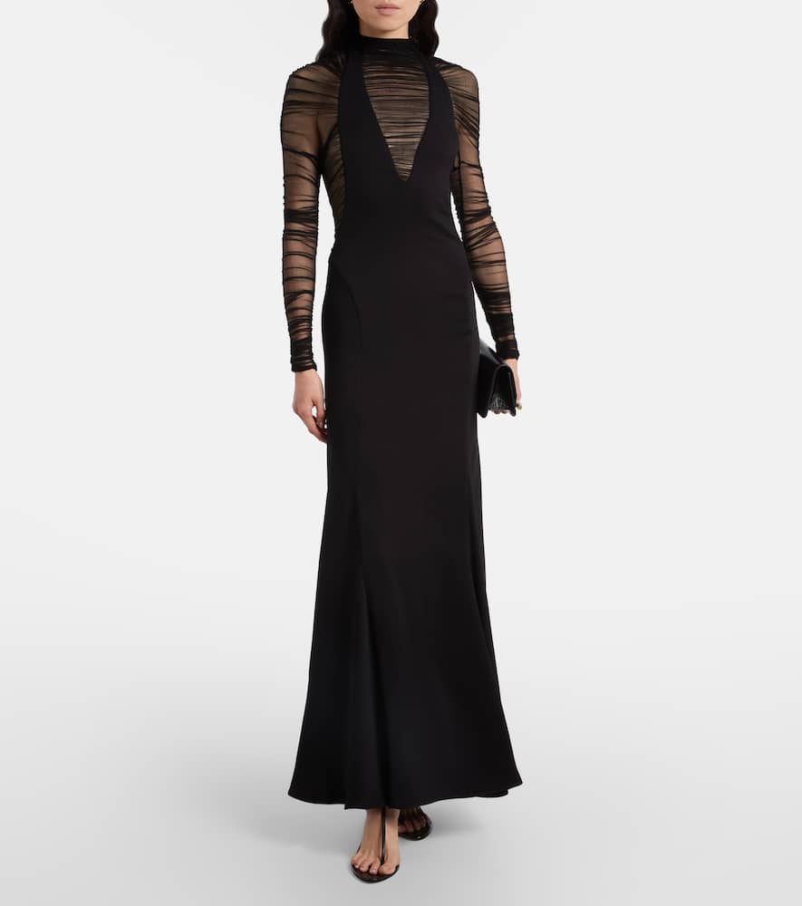 Christopher Esber Uma Semi-sheer Maxi Dress In Black
