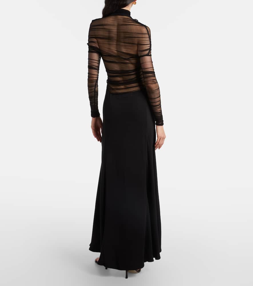 Christopher Esber Uma Semi-sheer Maxi Dress In Black