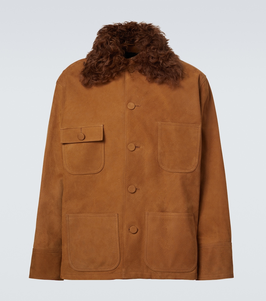 Plan C Giacca in suede con shearling