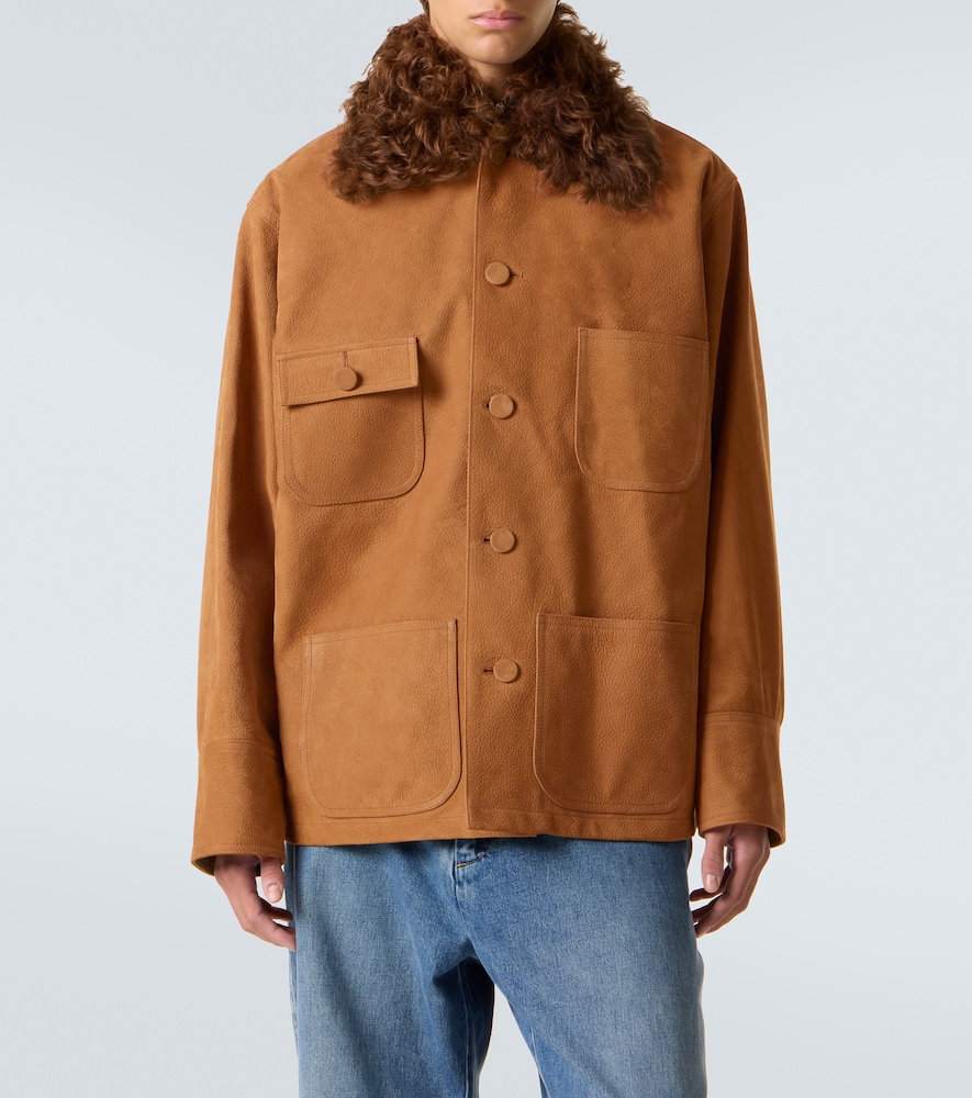  Plan C Plan C Feldjacke Aus Veloursleder Mit Shearling 