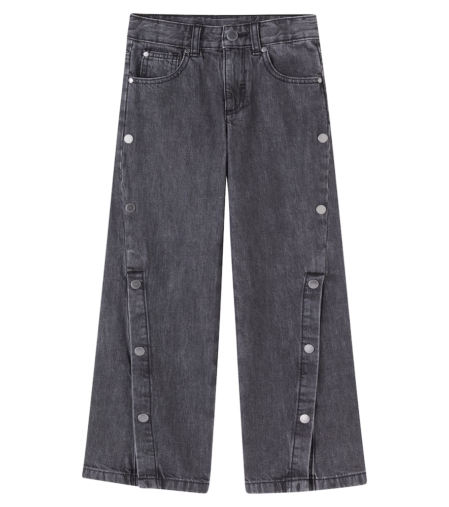 Stella Mccartney Embroidered Wide-leg Jeans In Blue