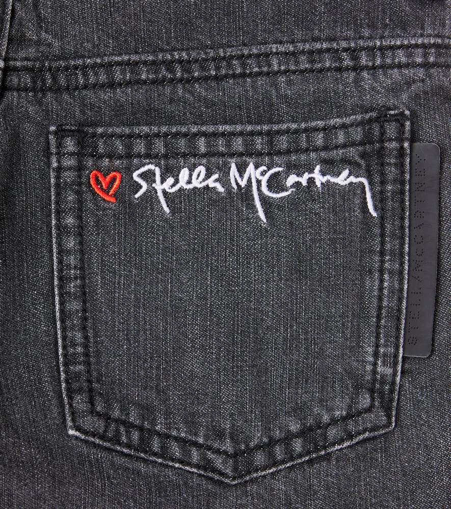 Stella Mccartney Embroidered Wide-leg Jeans In Blue