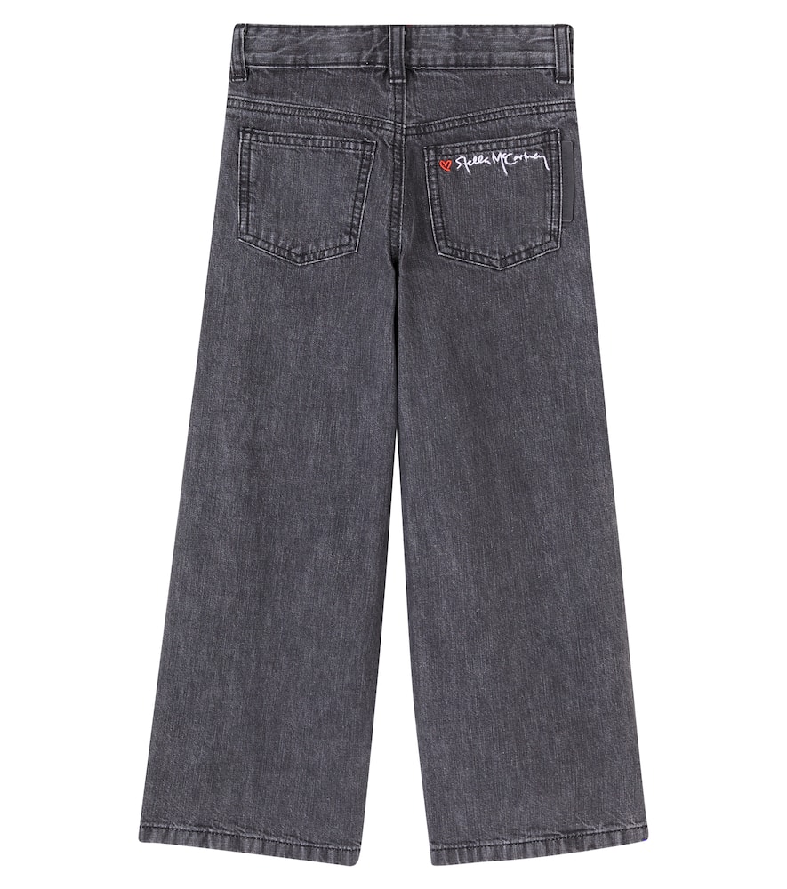 Stella Mccartney Embroidered Wide-leg Jeans In Blue