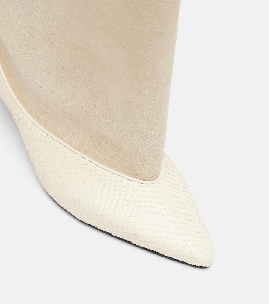 Jacquemus Tourni Leather And Suede Ankle Boots In Brown