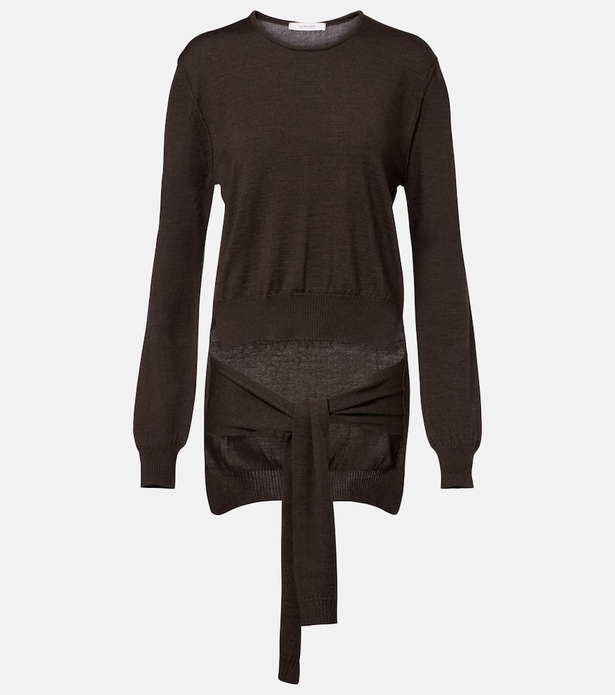Lemaire Trompe L'oeil Wool-blend Sweater In Brown