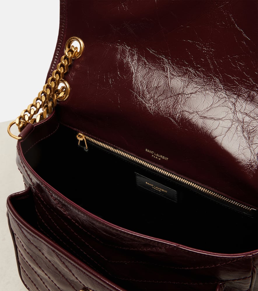 Saint Laurent Niki Medium Leather Shoulder Bag In Burgundy