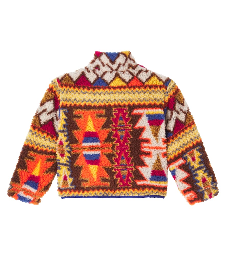 The New Society Carlos Argyle Wool-blend Fleece Jacket In Multi