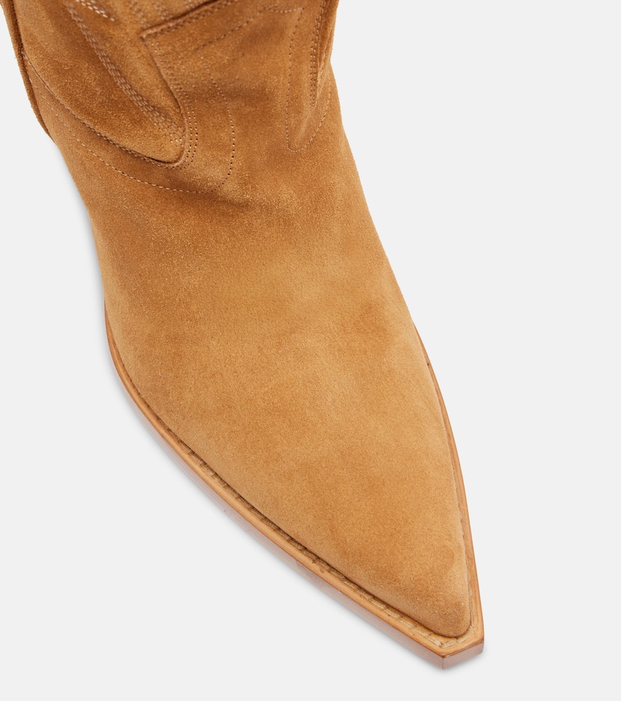 Paris Texas Winter El Dorado Suede Cowboy Boots In Brown