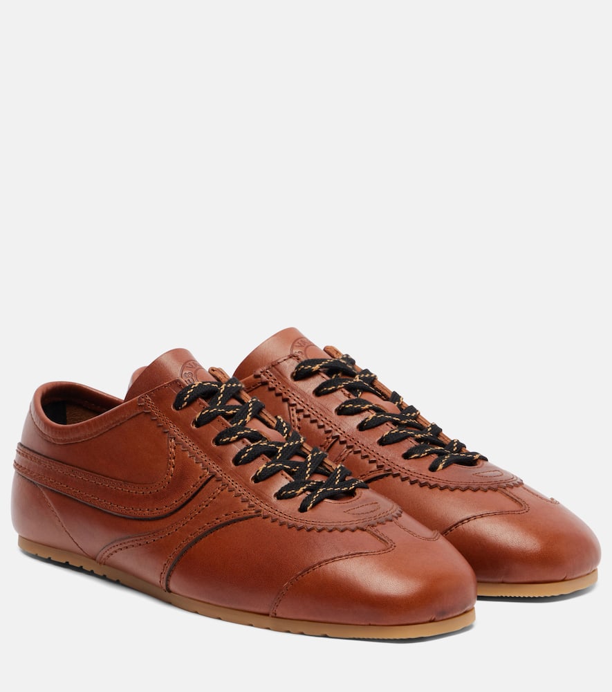 Dries Van Noten Leather Sneakers In Brown
