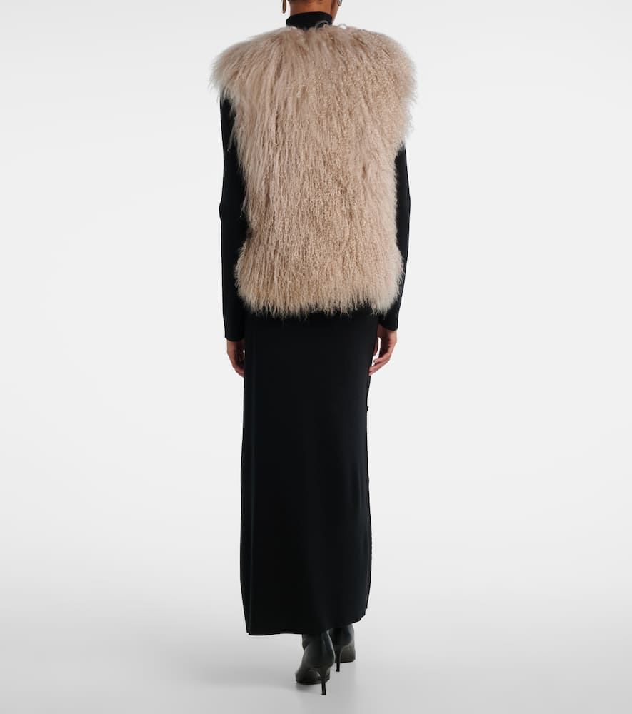 Yves Salomon Shearling Gilet In Brown