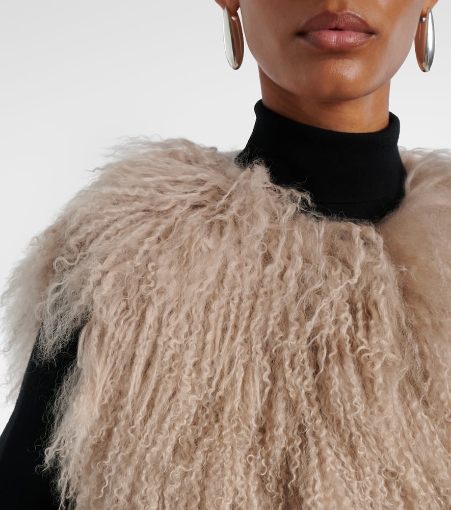 Yves Salomon Shearling Gilet In Brown
